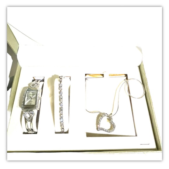 New Ladies Côte d’Azur Watch Bracelet & Necklace Set - Picture 1 of 7